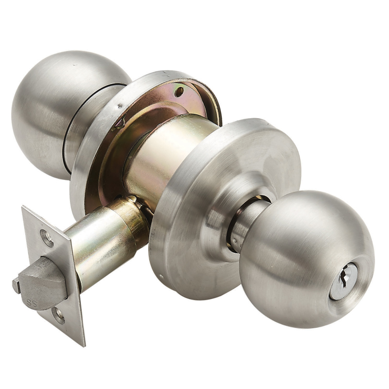 7204 BOUCLE DE PORTE LOCK CYLINDRICAL FONCTION ENTRE ENTRE ENTRÉE EXTÉRIEUR SATIN CHROME, ANSI/BHMA GRADE 2 BOUCLE DE PORTES COMMERCIAL À UTILISATION LORT