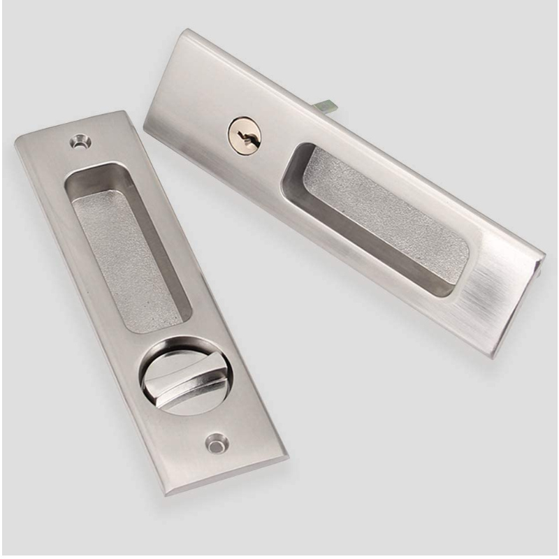 1701 Porte de grange coulissante Morttise verrouillage de verrouillage verrouillage de porte invisible Handle avec des clés pour une grange coulissante Porte en bois