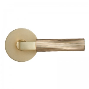R7132 Poignée de porte moderne de forme ronde moderne, jeu de levier de porte de passage lourd