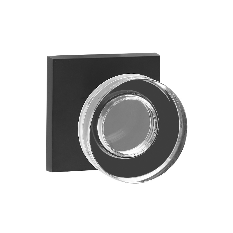 S2601 Bouton de porte de cristal de forme de disque moderne, jeu de passage, verrouillage de porte de haute qualité sans clé