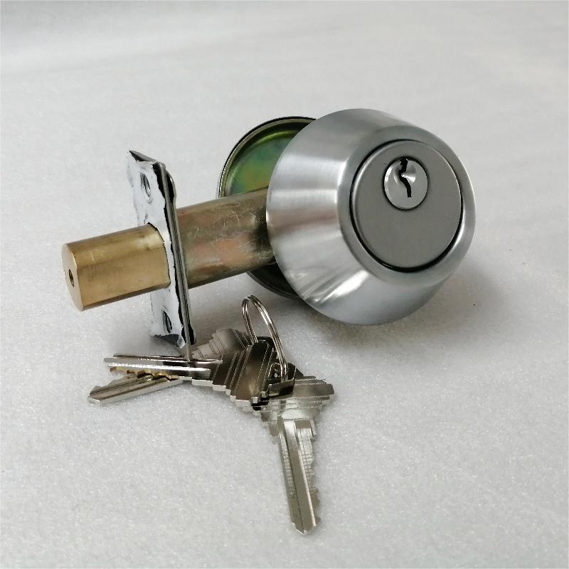 3502 ALLIAGE ZINC ALLIAGE HAUT-CYLINDE MEDIAL LOCK-SATINE NICKEL, LOCK DE PORTE DE MANDE ROUNDE CONtemporaine