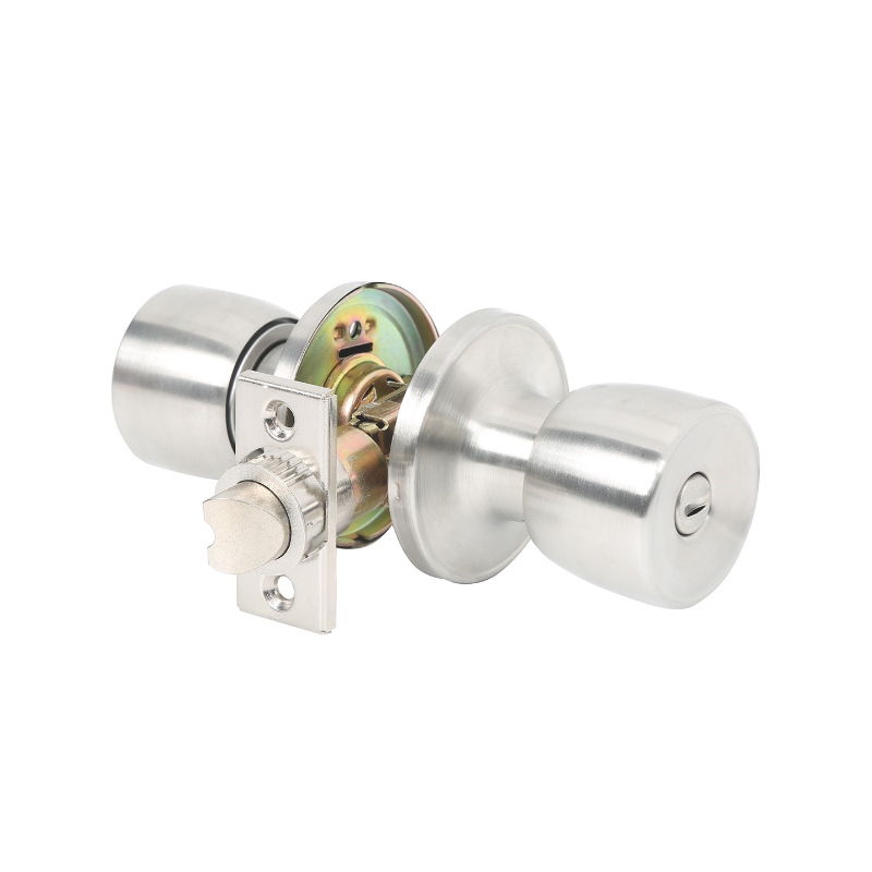 2503 Ensemble de bouton de porte d\'intimité, serrure de poignée de porte intérieure de style tulipe avec plaque de verrouillage amovible, bouton de porte sans clé pour chambre ou salle de bain,nickel en satin